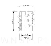 Mufa M6 X 12 mm, wkręcana - 3