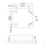 Stopka meblowa 25 mm chrom 65 X 65 mm - 2