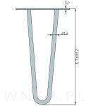 Noga stalowa z pręta 12 mm, typ Hairpin, stalowa surowa, lakier bezbarwny 200 mm - 3