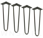 Noga stalowa z pręta 12 mm, typ Hairpin, stalowa surowa, lakier bezbarwny 400 mm - 9