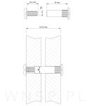 10 x Złącze meblowe śrubowe Ø 8 mm M6 (25 - 35 MM) do szafek, płyt meblowych - 2
