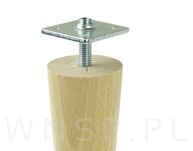 Zestaw nóżki proste 10 CM, orzech , ze szpilką M8 X 25 MM + Blachy - 4