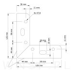 Noga meblowa GWIAZDA 17 cm, czarny mat - 2