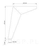 Noga meblowa GWIAZDA 17 cm, czarny mat - 6