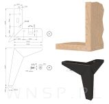 Noga meblowa GWIAZDA 17,5 cm, czarny mat - 2