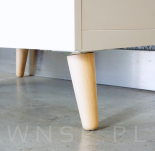 4x Noga bukowa skośna UNIQ 12 CM z blachą montażową - 4