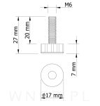 Regulator, nóżka, stopka meblowa M6, czarna - 2