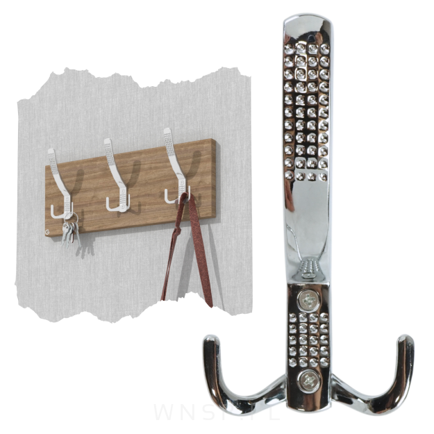 Haczyk 3 ramienny wieszak przykręcany, chrom