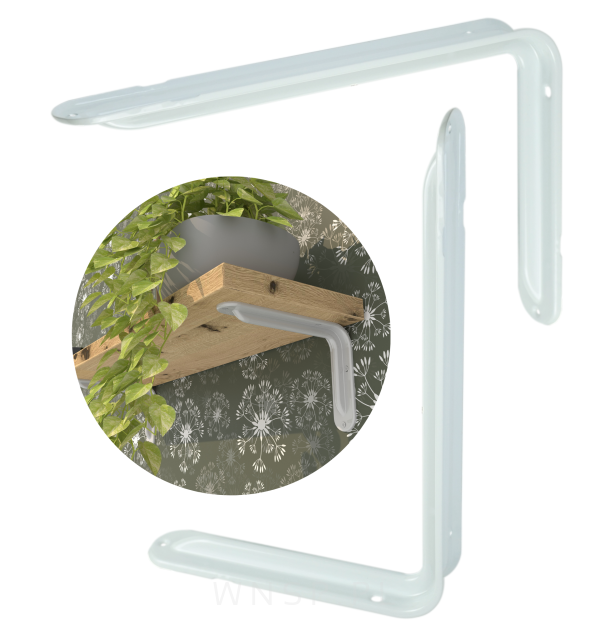 Wspornik do półki ściennej 2 sztuki 350 x 230 mm, biały