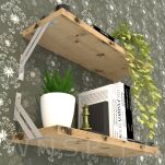 Nowoczesne wsporniki na krawędź półki ściennej 2 sztuki, FLEX 20 x 20 cm - 5