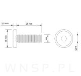 Wkręt meblowy do mebli połączeń 10 szt., Śruba M8 x 25 mm czarna, na imbus - 2