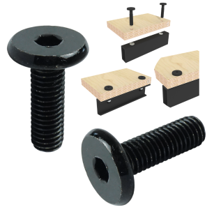 Wkręt meblowy do mebli połączeń 10 szt., Śruba M8 x 25 mm czarna, na imbus