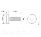 M8 X 25 mm z łbem walcowym na imbus 5 - 2