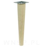 Noga dębowa prosta, stożek 45 cm surowa z blachą montażową - 10