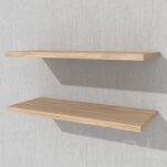 Zestaw 2 półek ściennych w dekorze dębu 500 x 200 x 18 mm, z niewidocznymi ramionami - 5