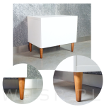 Noga bukowa prosta UNIQ 30 cm z blachą montażową, orzech - 3