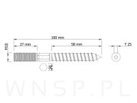 M10 X 100 mm, szpilka dwustronna 50/50 - 4