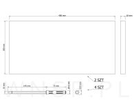 Zestaw 2 półek ściennych czarnych 400 x 200 x 18 mm, z niewidocznymi ramionami - 2