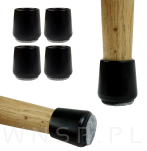 Ślizgacz ochronny PVC okrągły na nogę Ø 12 mm, czarny z filcem - 6