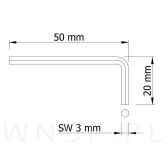 Klucz imbusowy 3 mm typ L, opakowanie 100 szt. - 2