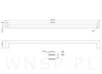 Uchwyt meblowy 320 mm Quadro, czarny, loft do szafki szuflady kuchennej - 2