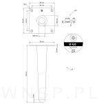 Nogi stalowe meblowe 45 cm zestaw z wkrętami - 2