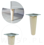 Noga bukowa prosta UNIQ 8 cm z blachą montażową, surowa - 7