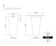 Noga bukowa prosta UNIQ 8 cm z blachą montażową, surowa - 3
