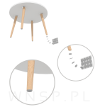 PODKŁADKI FILCOWE POD KRZESŁA, MEBLE, NOGI SAMOPRZYLEPNE ZESTAW 154 SZT SZARY FILC - 4