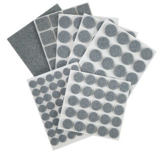 PODKŁADKI FILCOWE POD KRZESŁA, MEBLE, NOGI SAMOPRZYLEPNE ZESTAW 154 SZT SZARY FILC