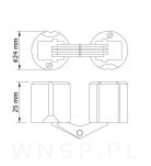 Zawias cylindryczny  fi 24 mm do wkładów blatów - 3