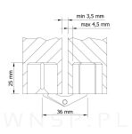 Zawias cylindryczny  fi 24 mm do wkładów blatów - 6
