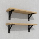 Zestaw 2 półek ściennych w dekorze dębu 400 x 150 x 18 mm, ze wspornikami montażowymi - 5