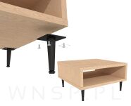 Nogi stalowe 12 cm, zestaw z wkrętami, czarne - 3