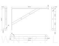 Wspornik, konsola do półki ściennej, wiszącej 400 x 250 x 25 mm - 2