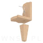 Noga bukowa surowa stożek kwadrat 60/30 mm, 20 cm - 8