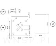 Nogi bukowe 8 CM, nóżki kwadratowe drewniane buk, zestaw z blachami i wkrętami - 2