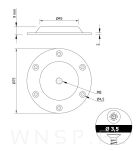 Płytka mocująca 75 mm z gwintem M8, 6 otworowa - 2