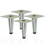 Noga stalowa prosta stożek 10 cm, z blachą montażową, chrom - 3