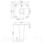 Noga stalowa prosta stożek 10 cm, z blachą montażową, chrom - 2
