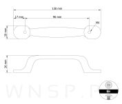 Uchwyt meblowy Rennes 96 mm czarny - 3