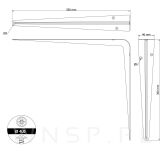 20x Wsporników do półki ściennej 350 x 300 mm, w kolorze czarnym - 2
