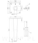 Nogi stalowe proste 20 cm, zestaw z wkrętami, czarne matowe - 2