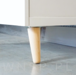 Noga bukowa skośna UNIQ 25 cm z blachą montażową, lakier bezbarwny - 4