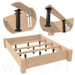 Zestaw 4 nóg regulowanych 25 - 42 CM z wkrętami montażowymi - 4