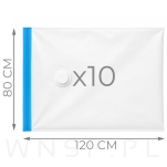 10 SZT. WORKÓW PRÓŻNIOWYCH 120 x 80 CM, WORKI NA UBRANIA POŚCIEL MOCNE GRUBE - 2
