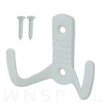 Haczyk 2 ramienny wieszak przykręcany, biały - 5
