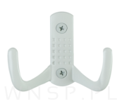 Haczyk 2 ramienny wieszak przykręcany, biały - 3