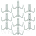 Haczyk 2 ramienny wieszak przykręcany, biały - 7