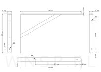 Wspornik do półki ściennej ze wzmocnieniem, 400 x 257 x 25 mm - 2